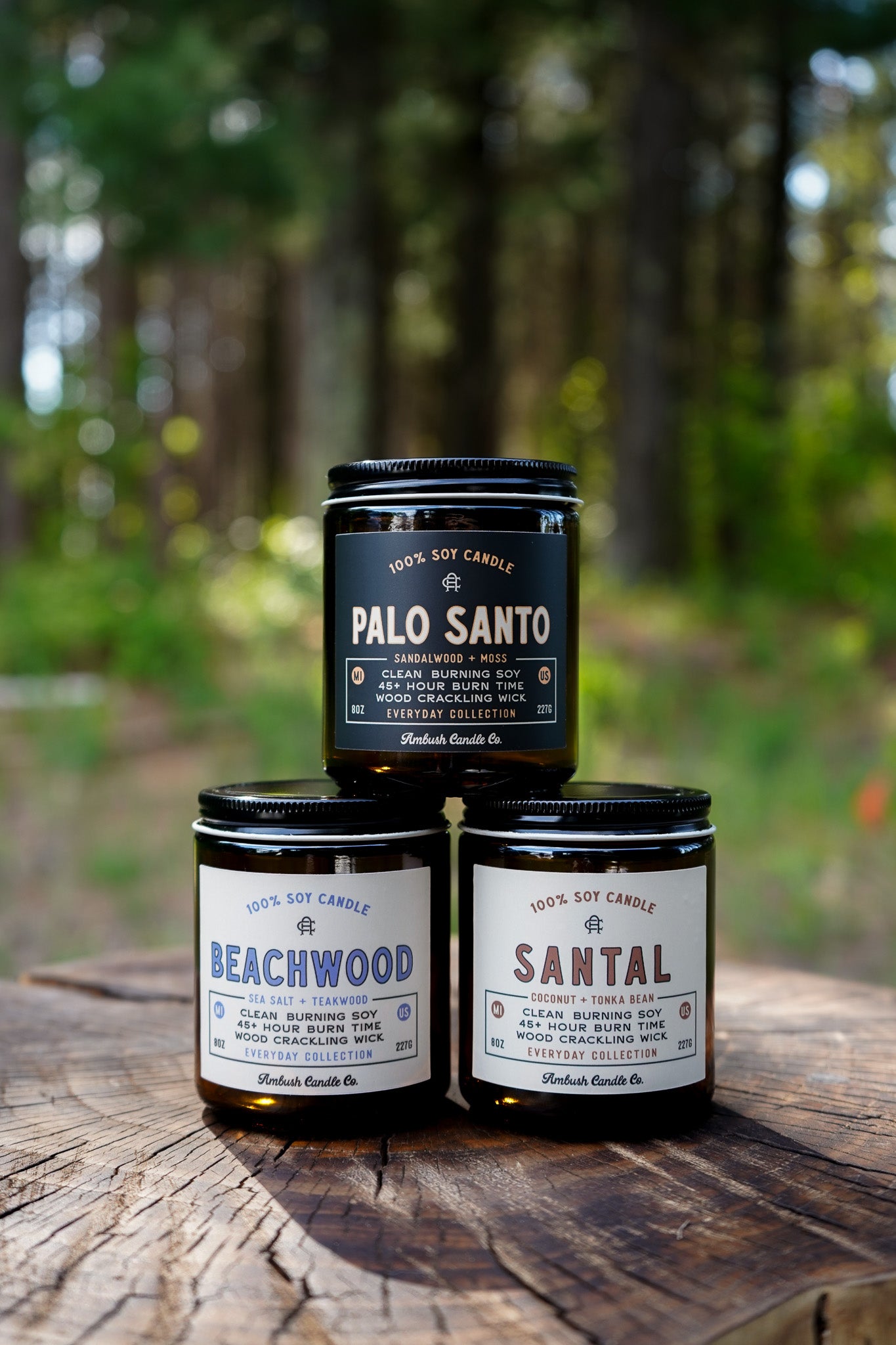 Palo Santo | Sandalwood + Moss 8oz Soy Candle