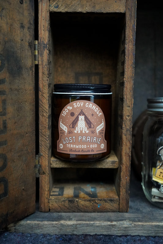 Lost Prairie | Teakwood + Oud 8oz Soy Candle