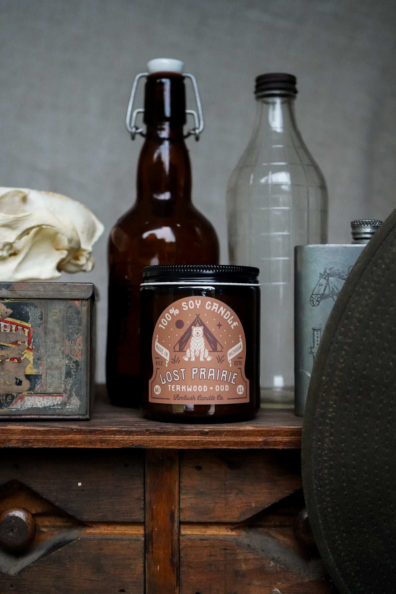 Lost Prairie | Teakwood + Oud 8oz Soy Candle
