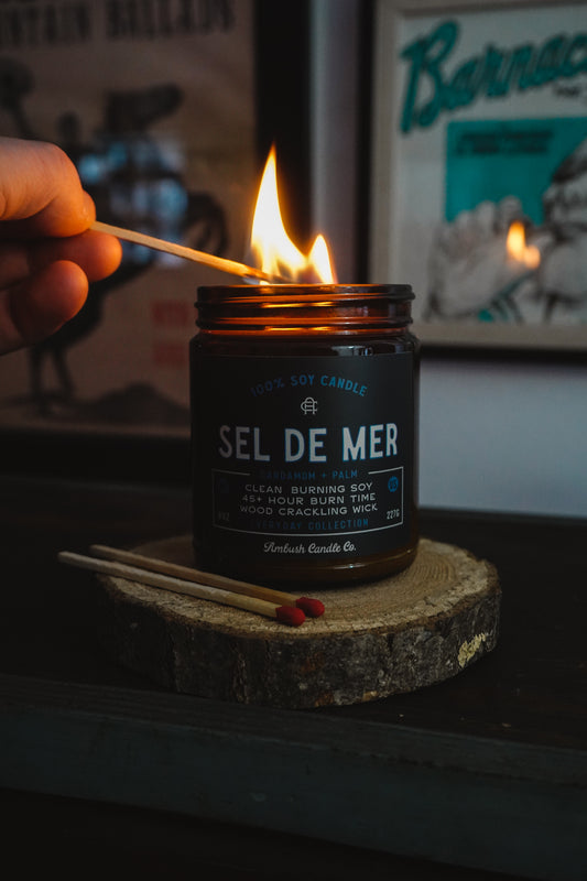 Sel De Mer | Cardamom + Palm 8oz Soy Candle