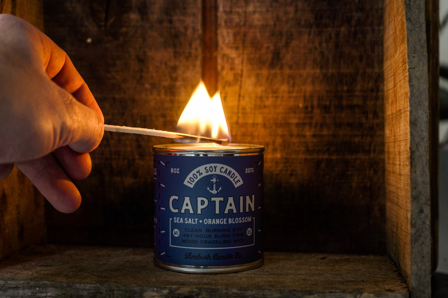 Captain | Sea Salt + Orange Blossom 8oz Soy Candle