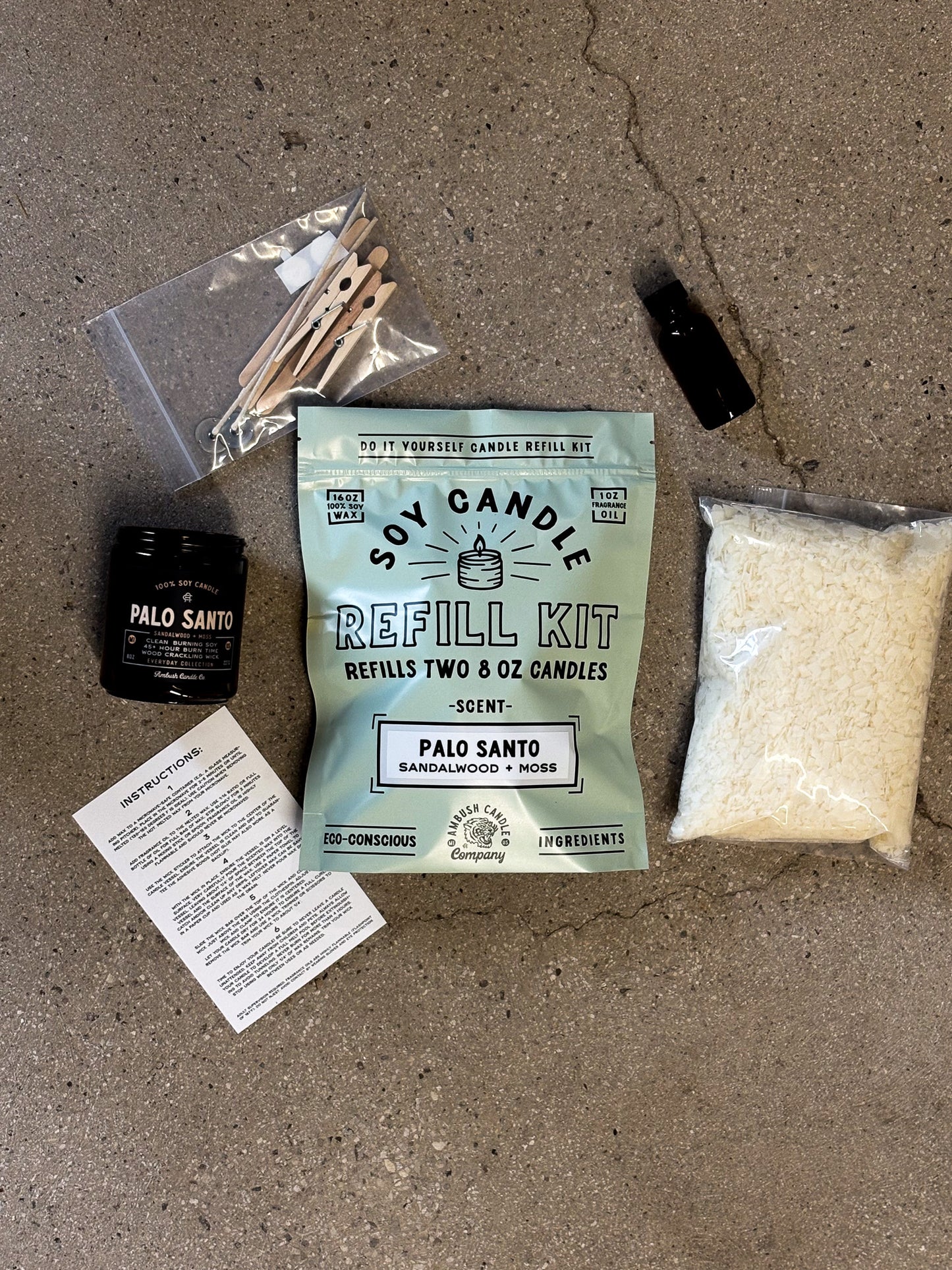 Candle Refill Kit (Makes Two 8oz Soy Candles)