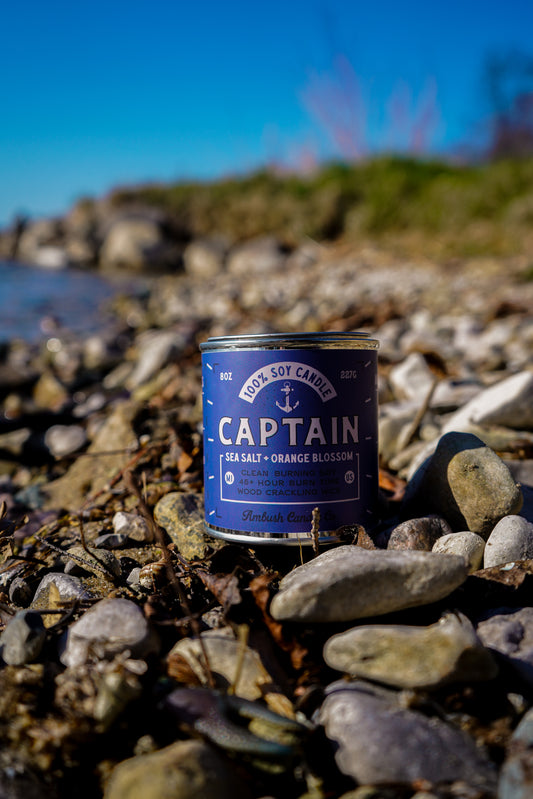 Captain | Sea Salt + Orange Blossom 8oz Soy Candle