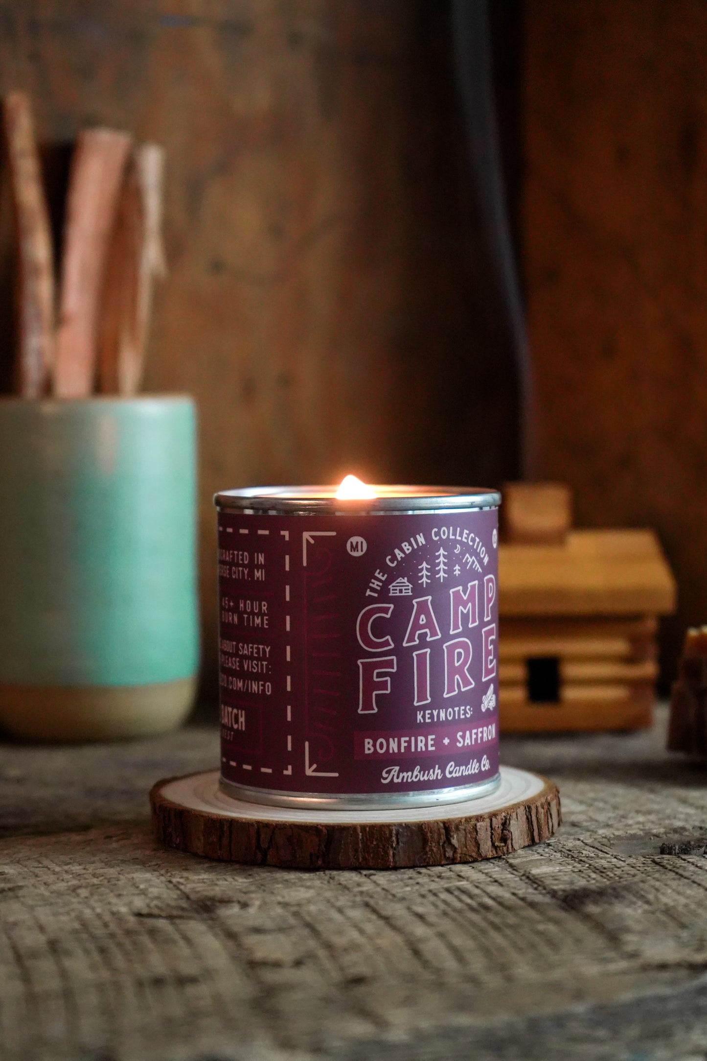 Campfire | Bonfire + Saffron 8oz Soy Candle