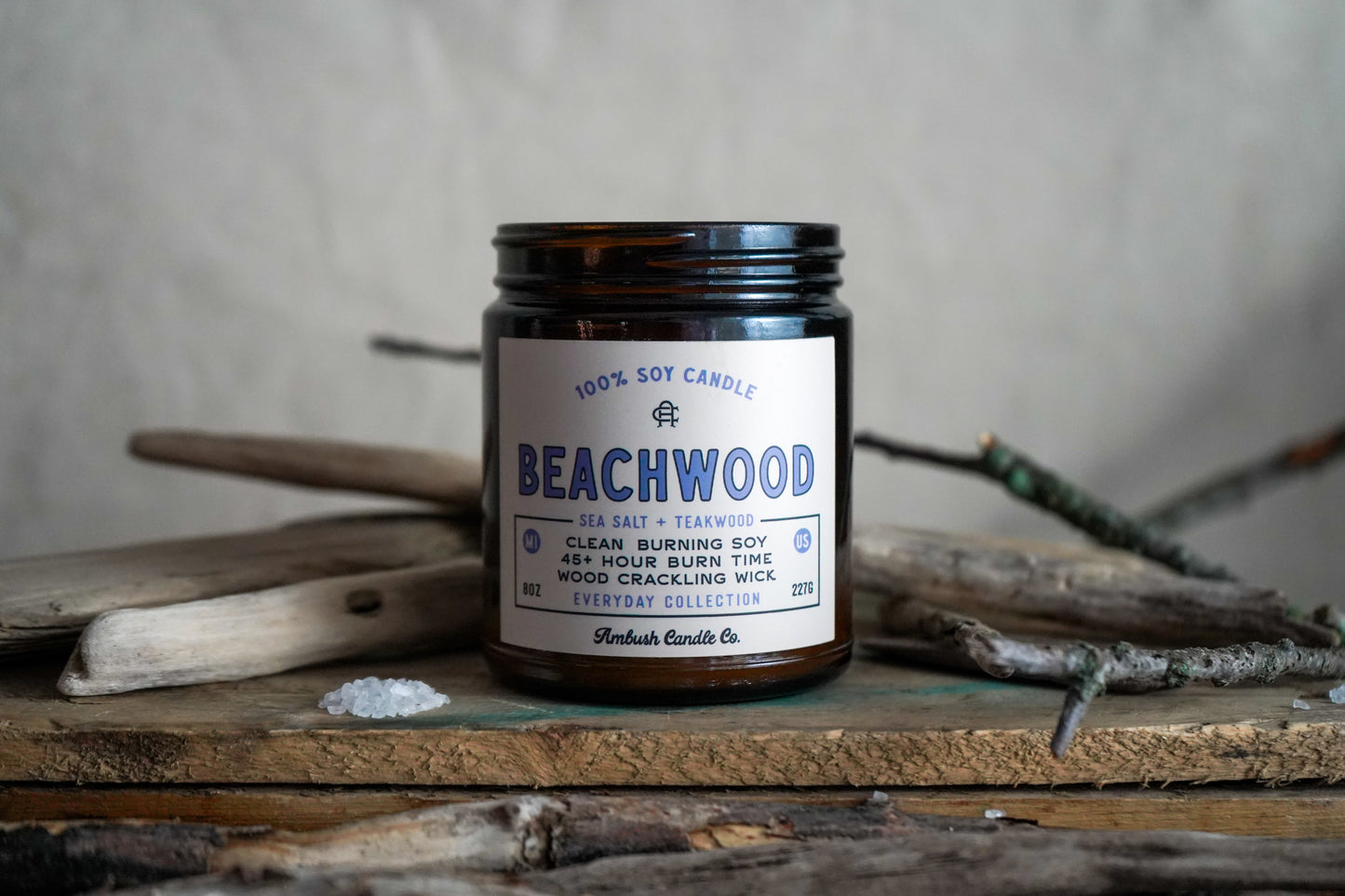 Beachwood | Sea Salt + Teakwood 8oz Soy Candle
