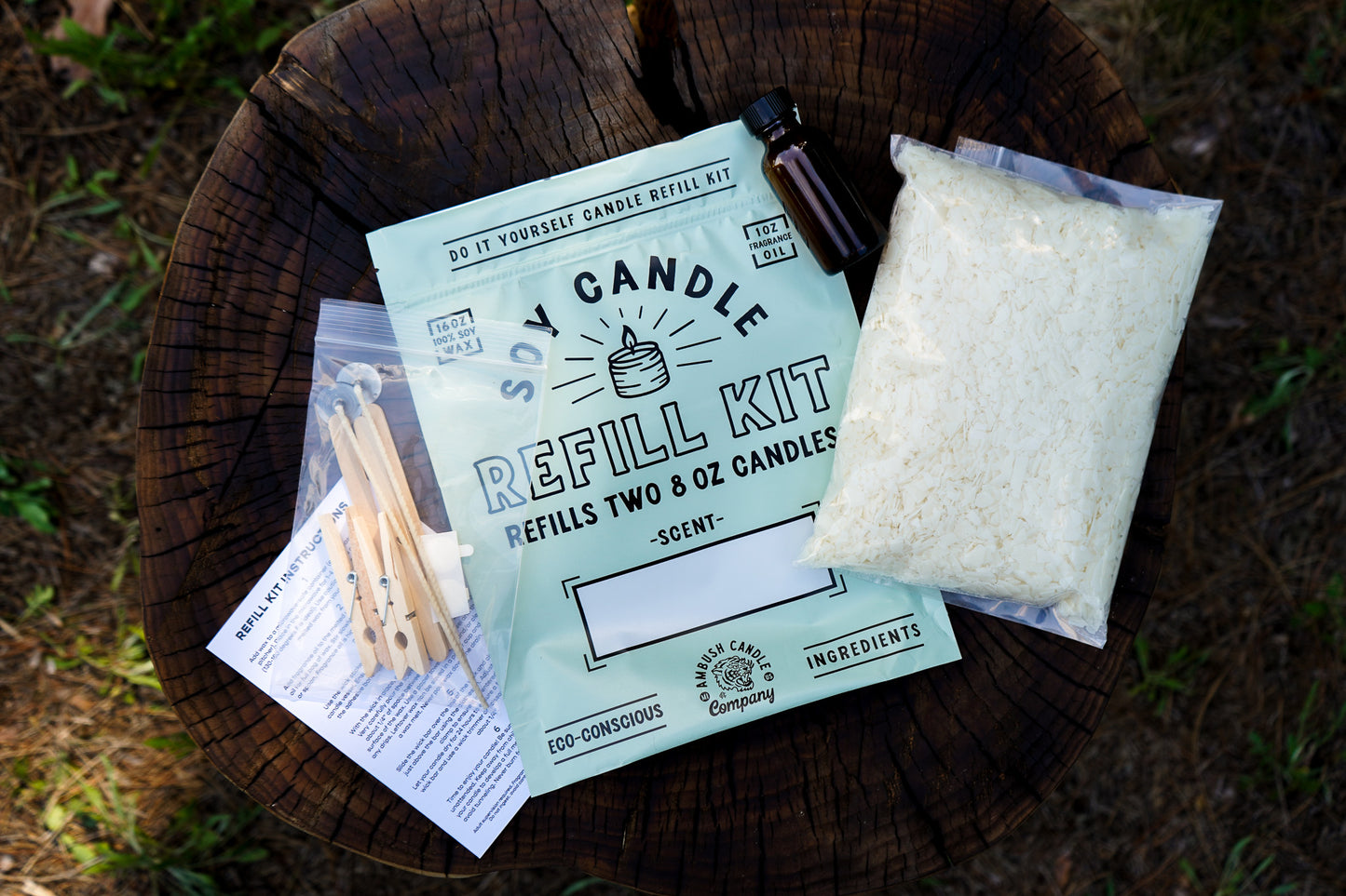 Candle Refill Kit (Makes Two 8oz Soy Candles)