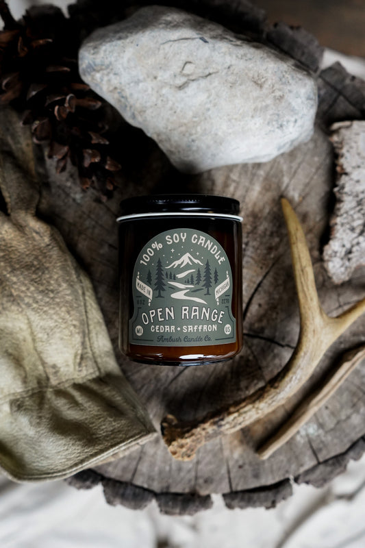 Open Range | Cedar + Saffron 8oz Soy Candle