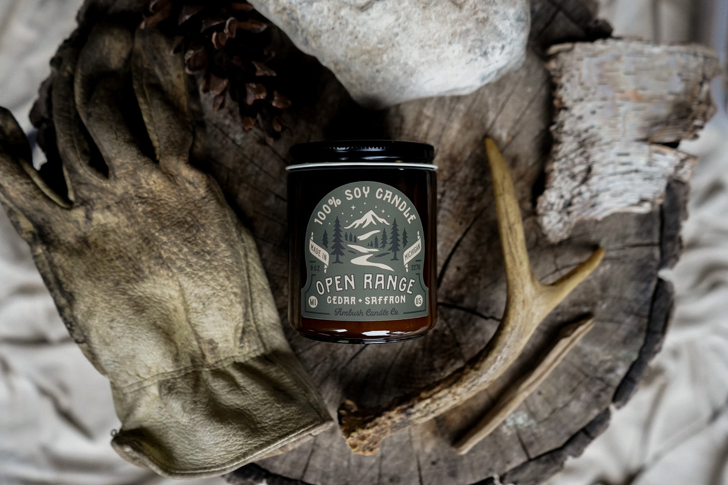Open Range | Cedar + Saffron 8oz Soy Candle