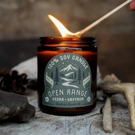 Open Range | Cedar + Saffron 8oz Soy Candle