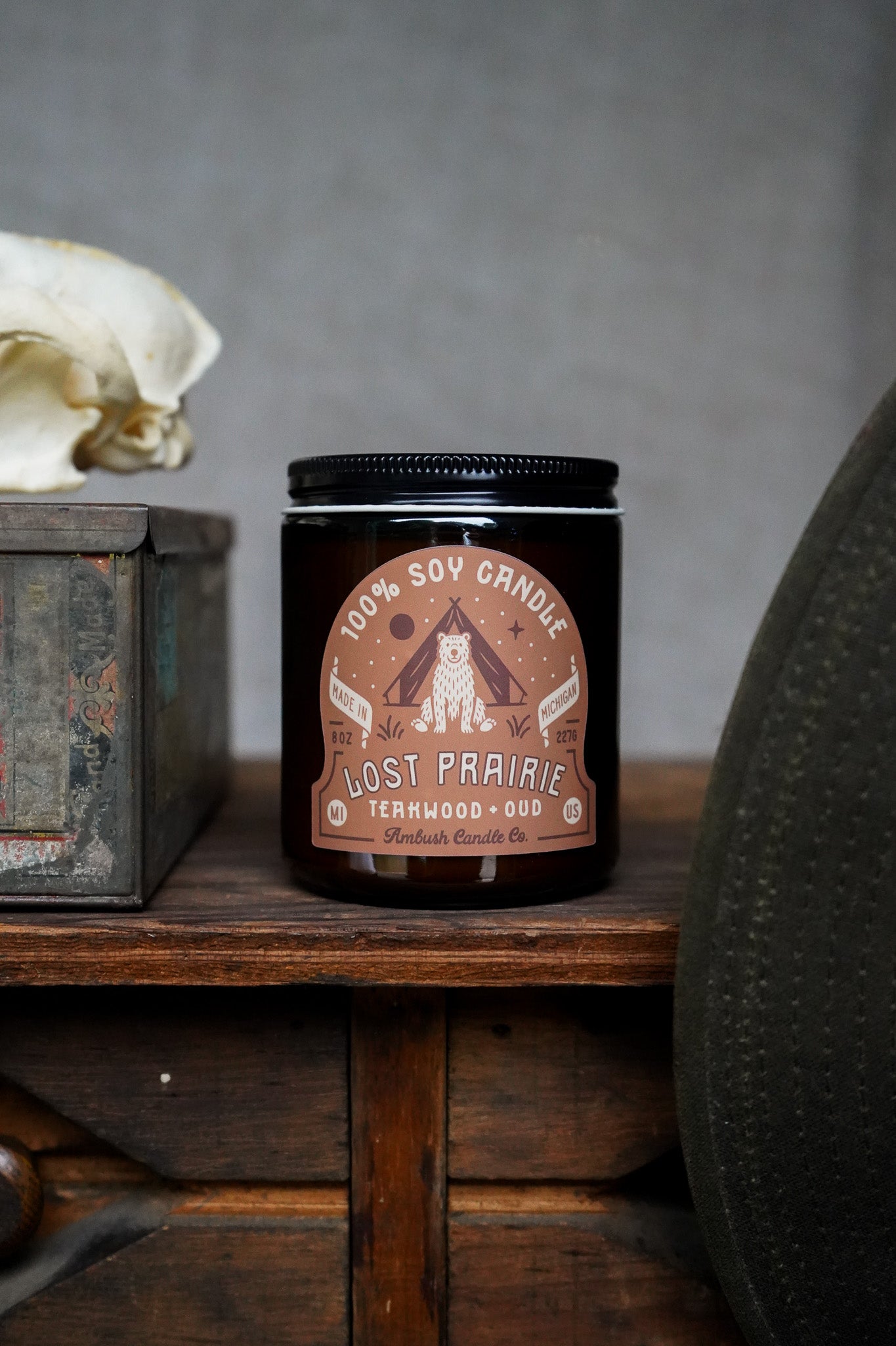 Lost Prairie | Teakwood + Oud 8oz Soy Candle
