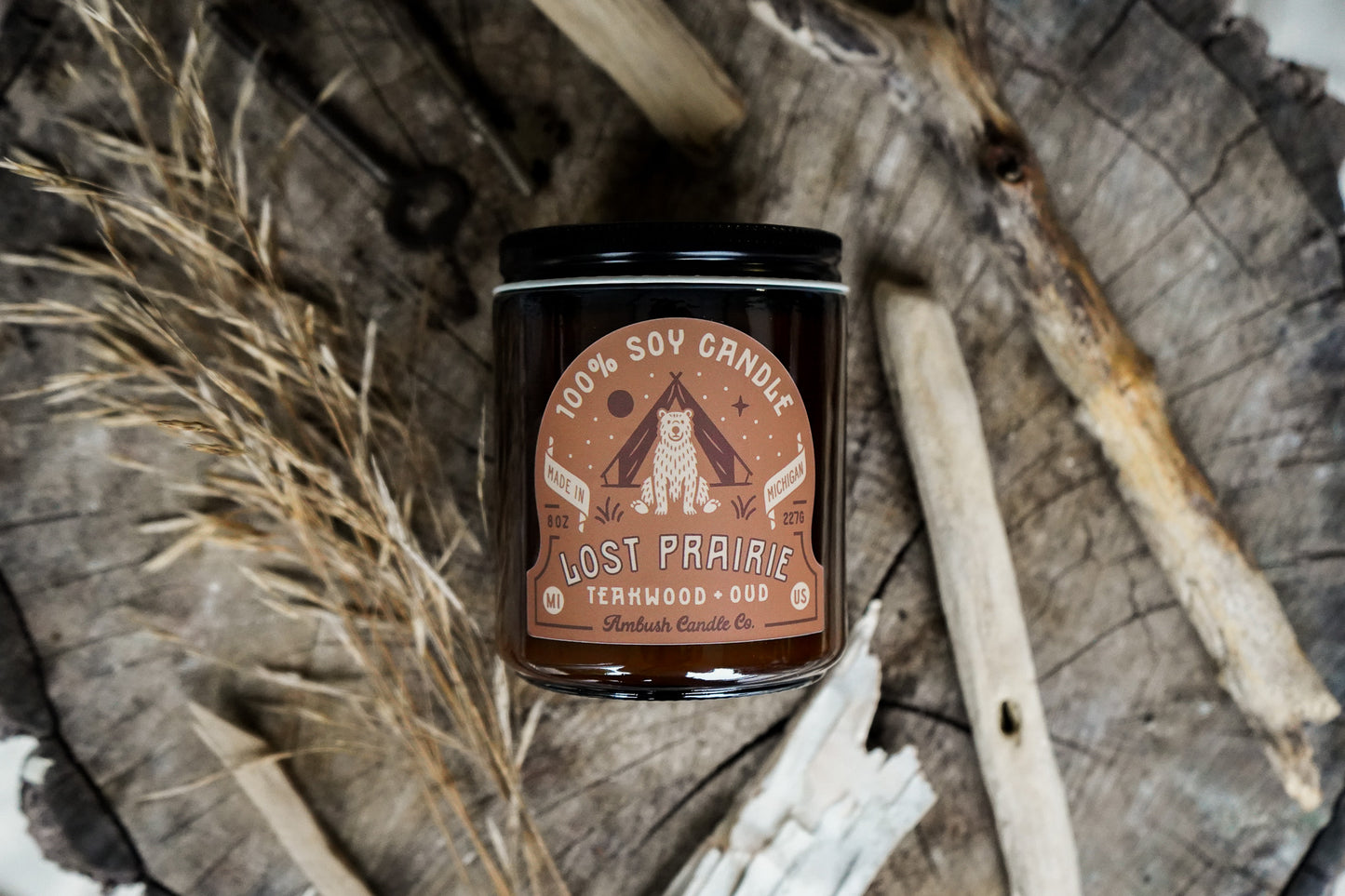 Lost Prairie | Teakwood + Oud 8oz Soy Candle