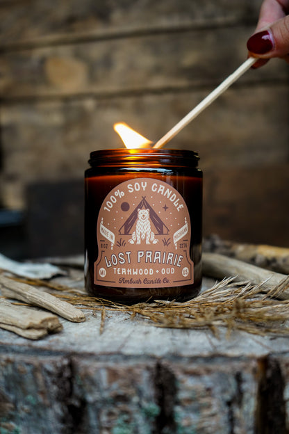 Lost Prairie | Teakwood + Oud 8oz Soy Candle
