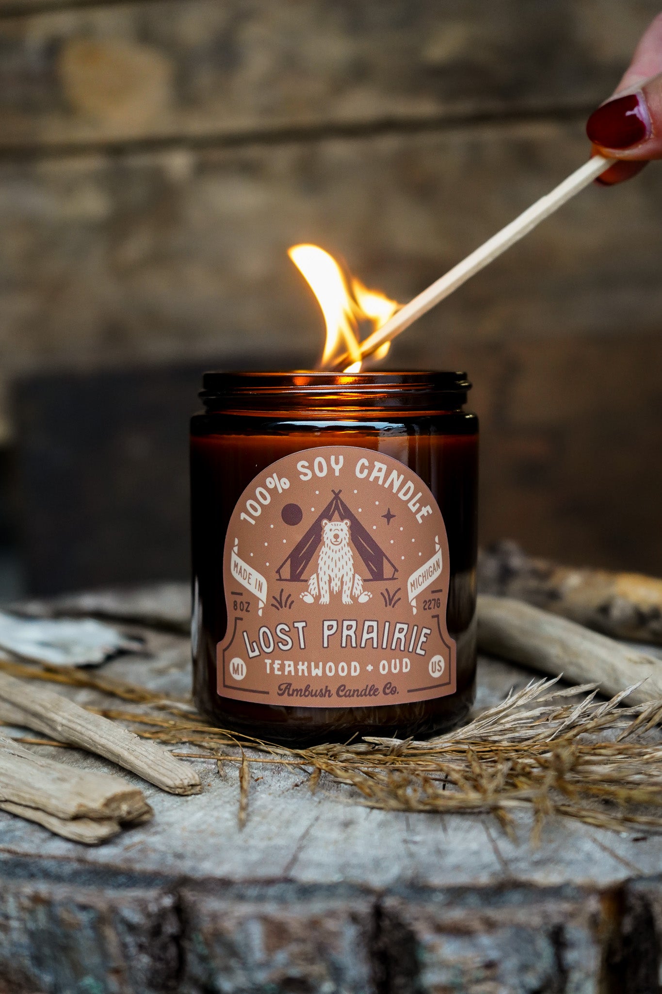 Lost Prairie | Teakwood + Oud 8oz Soy Candle