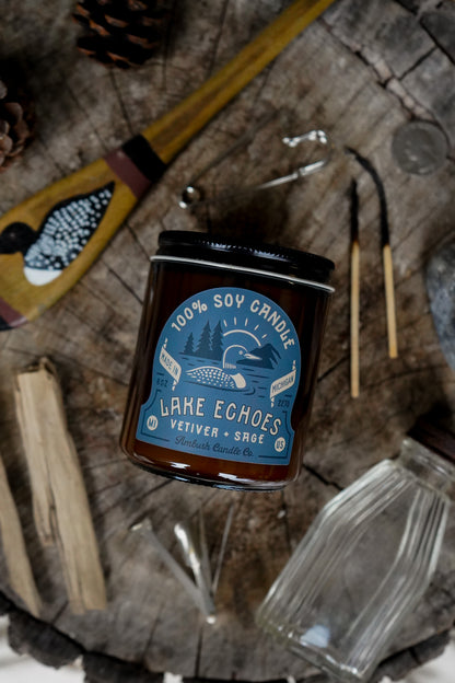Lake Echoes | Vetiver + Sage 8oz Soy Candle