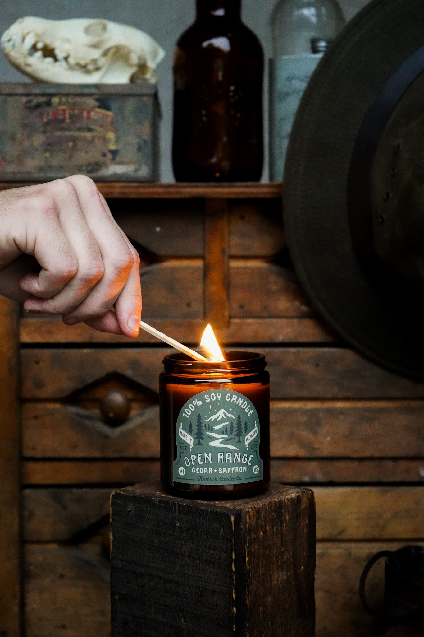 Open Range | Cedar + Saffron 8oz Soy Candle