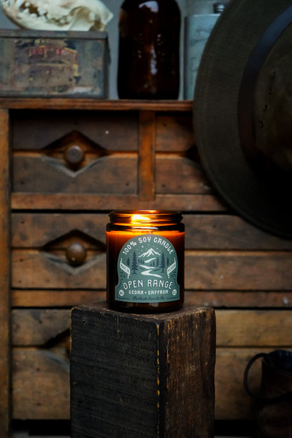 Open Range | Cedar + Saffron 8oz Soy Candle