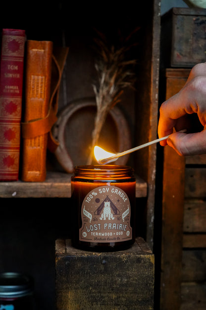 Lost Prairie | Teakwood + Oud 8oz Soy Candle
