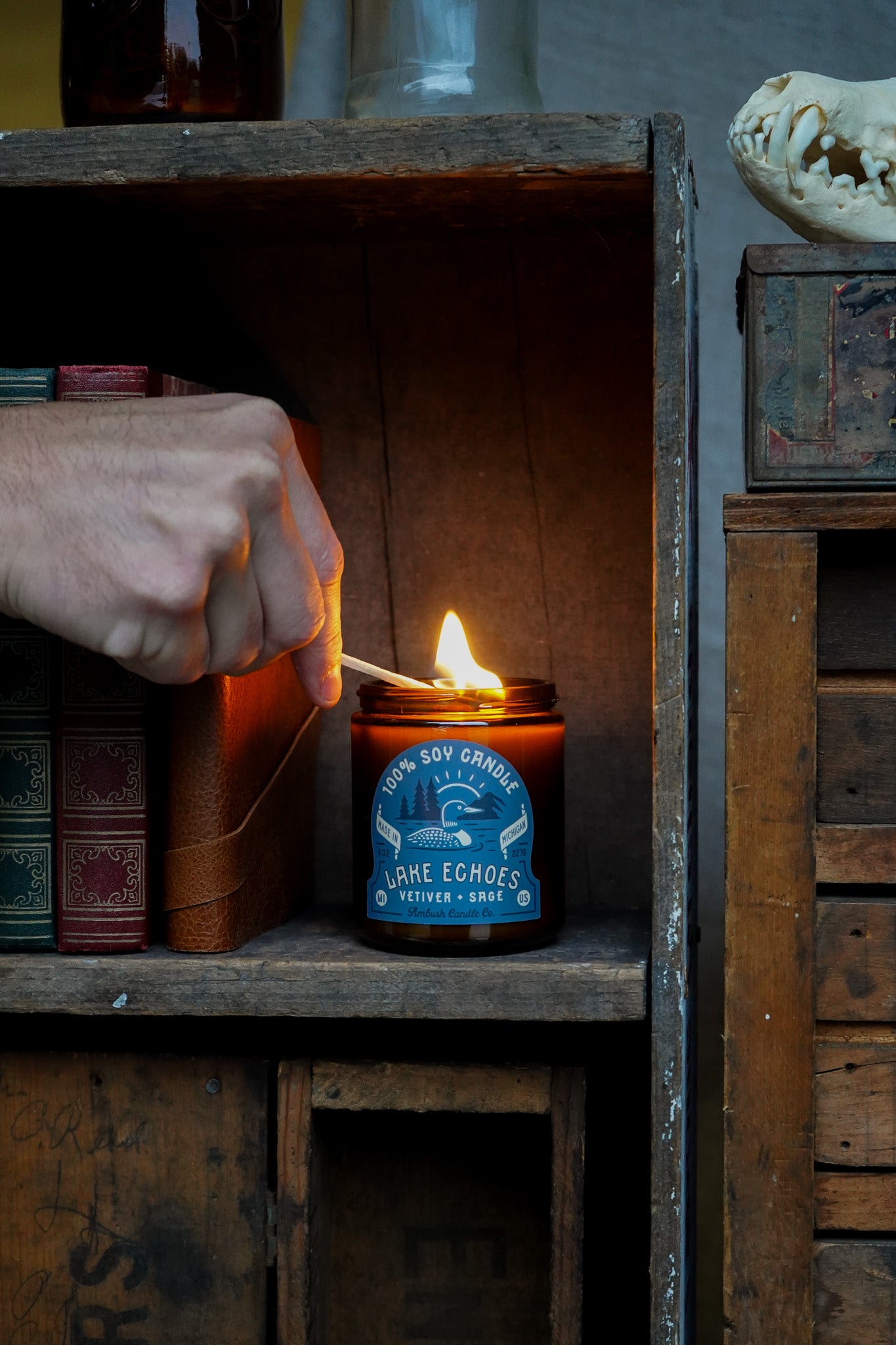 Lake Echoes | Vetiver + Sage 8oz Soy Candle