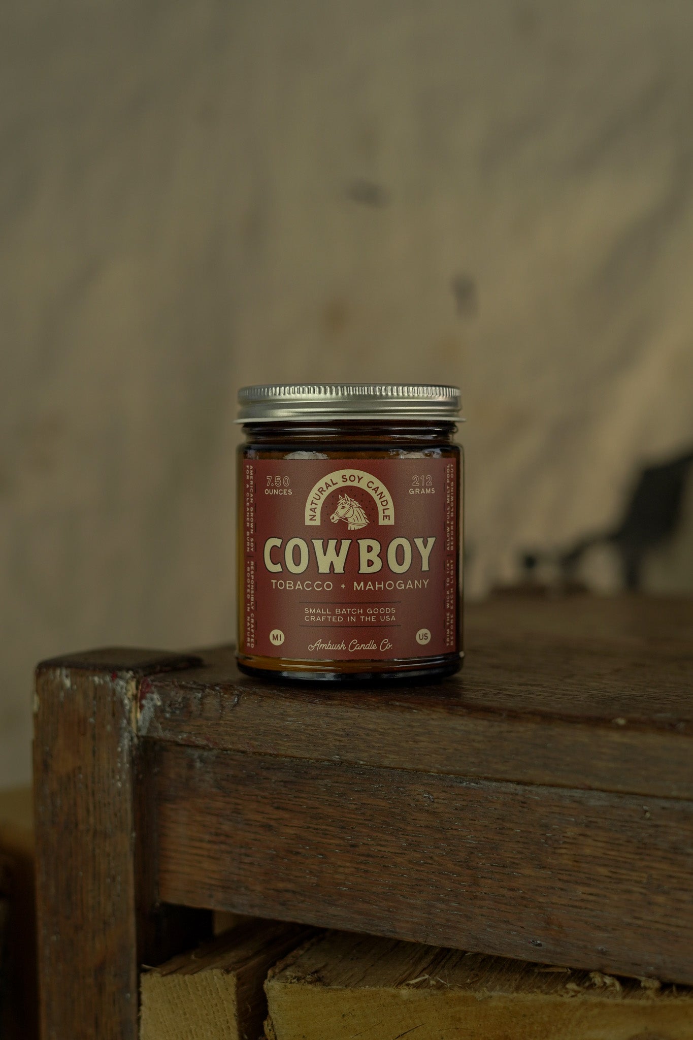 Cowboy | Tobacco + Mahogany Soy Candle