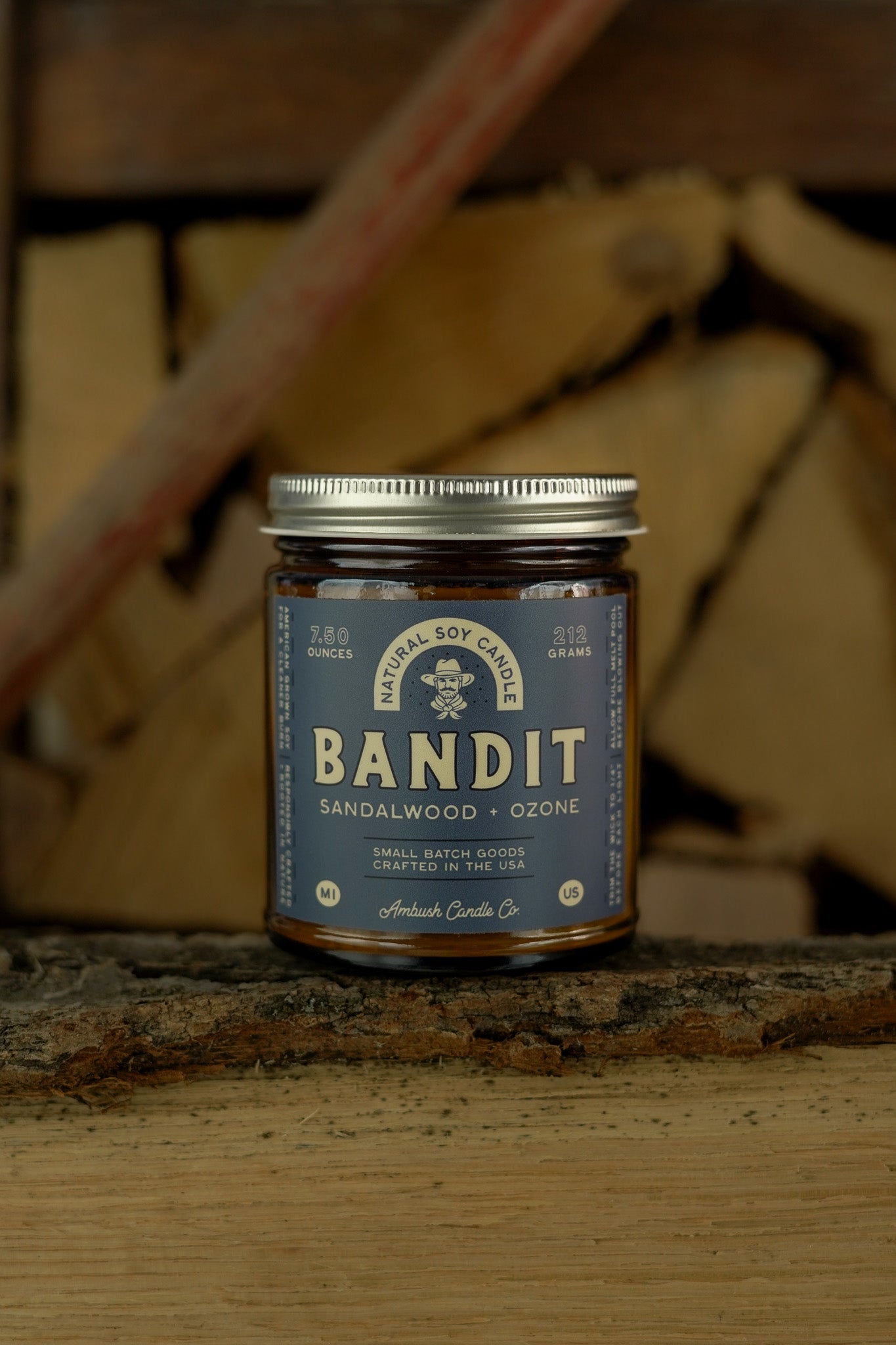 Bandit | Sandalwood + Ozone Soy Candle