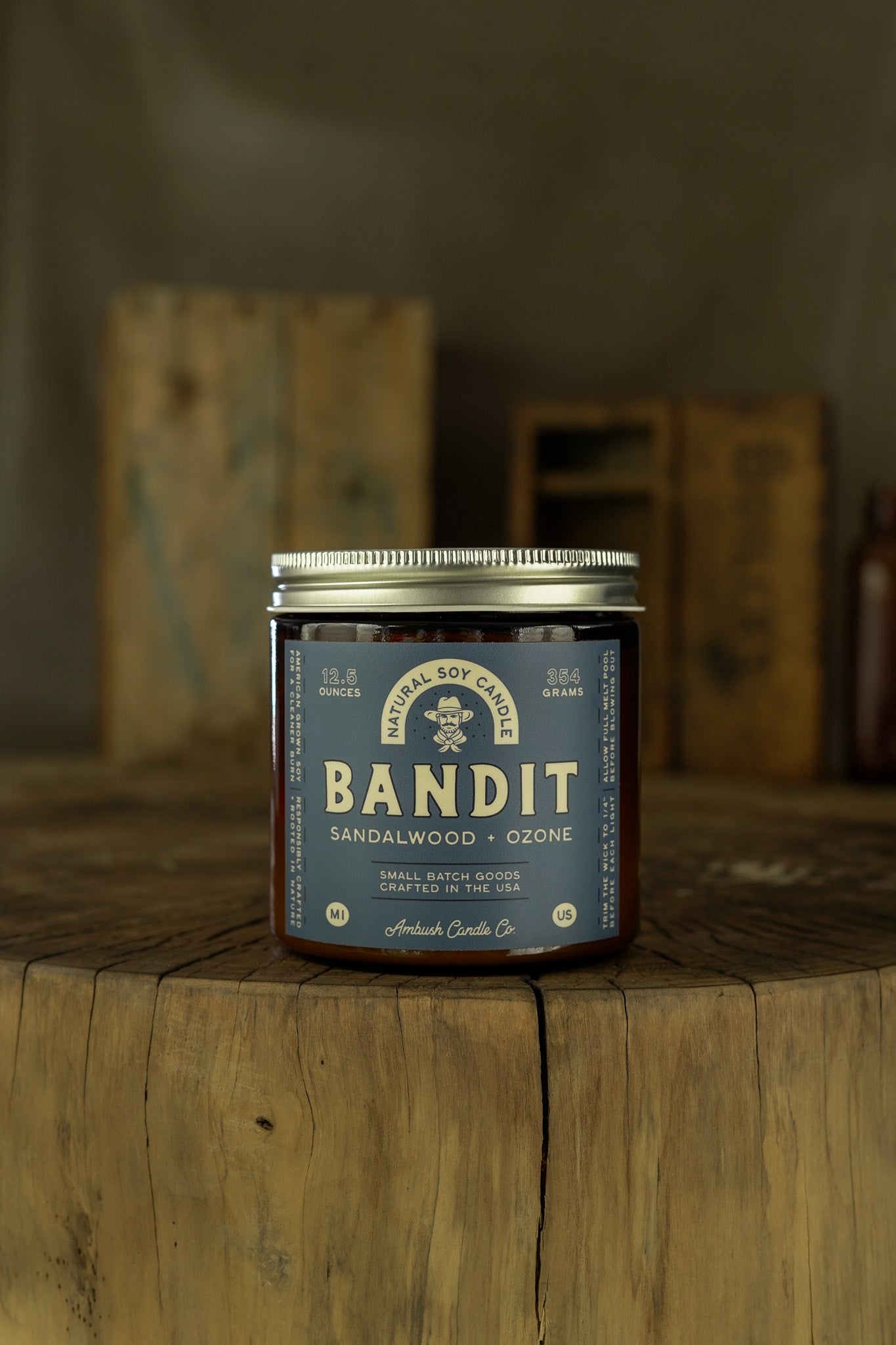 Bandit | Sandalwood + Ozone Soy Candle