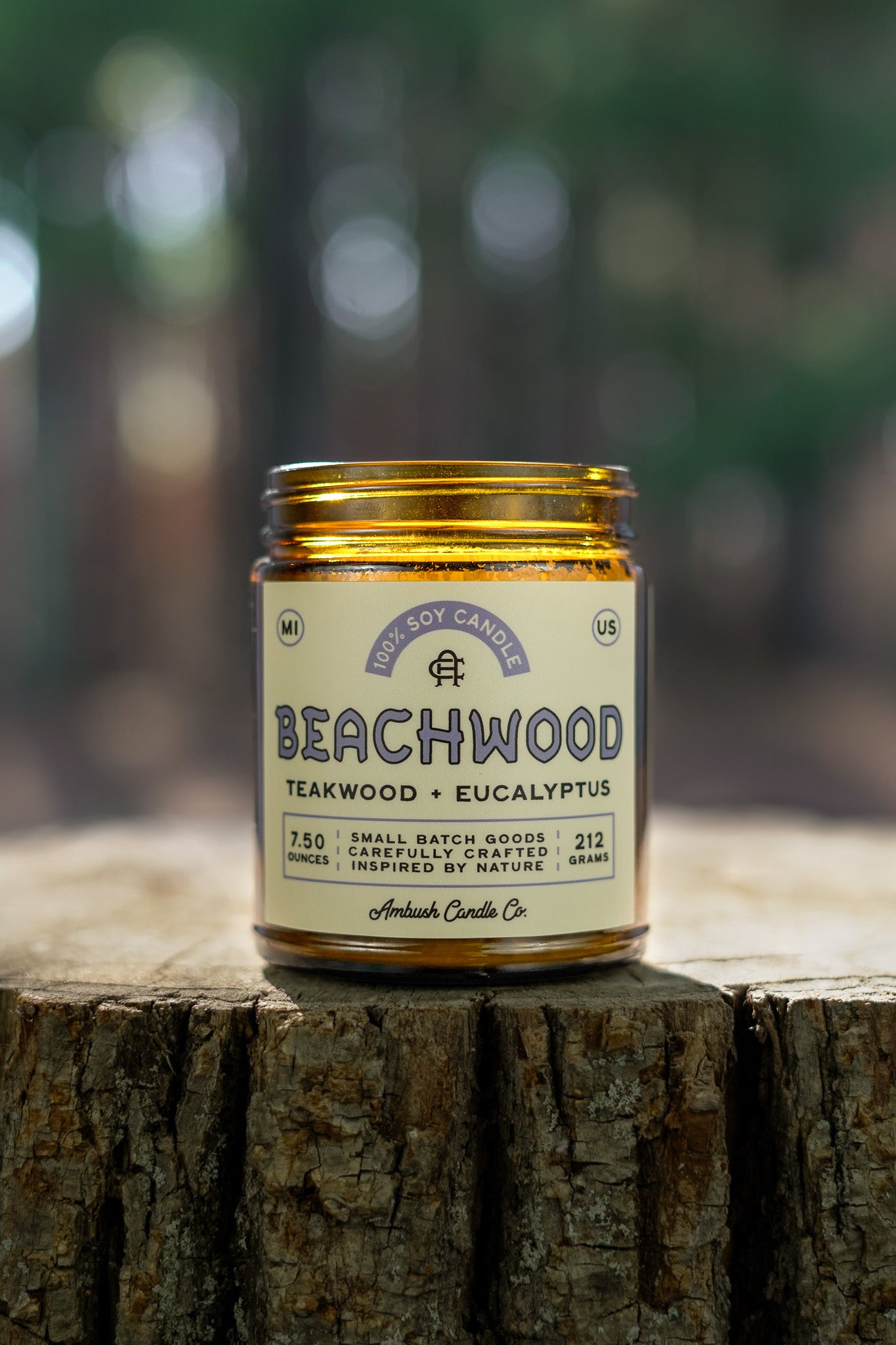 AMBUSH CANDLE CO. Beachwood Sea Salt Teakwood Soy Candle - Thumbnail 3
