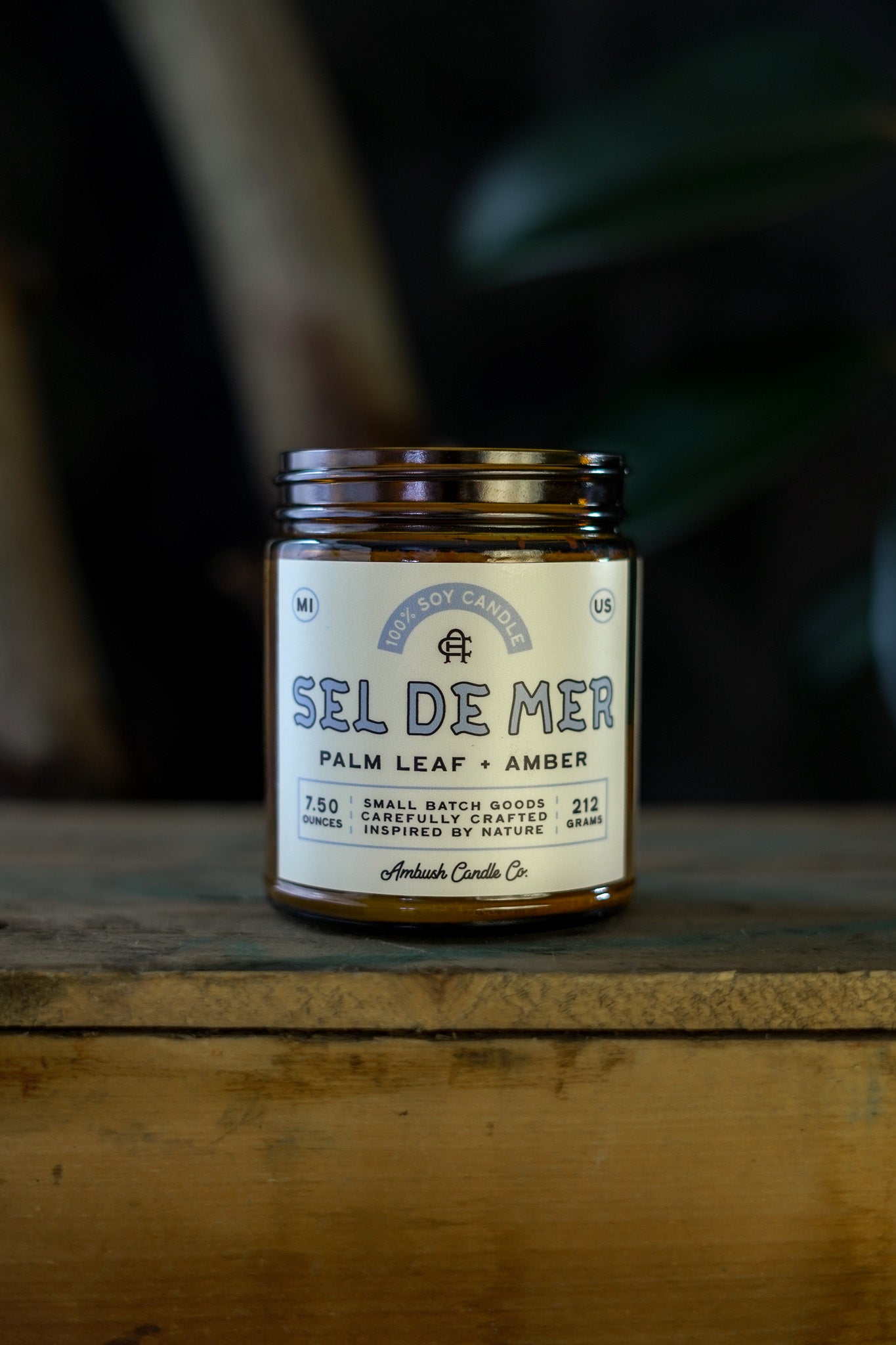 Sel De Mer | Palm Leaf + Amber Soy Candle