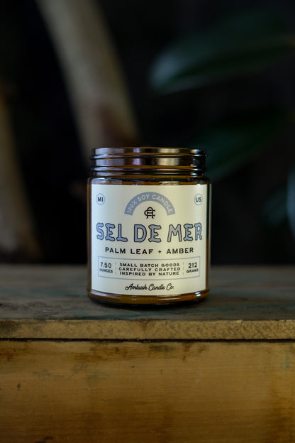 Sel De Mer | Palm Leaf + Amber Soy Candle