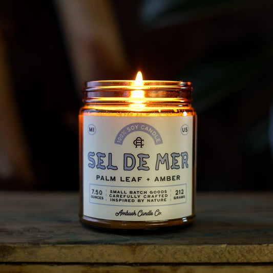Sel De Mer | Palm Leaf + Amber Soy Candle