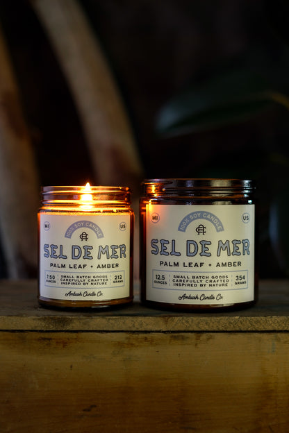 Sel De Mer | Palm Leaf + Amber Soy Candle