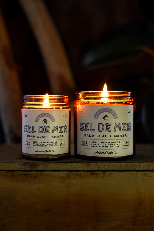 Sel De Mer | Palm Leaf + Amber Soy Candle