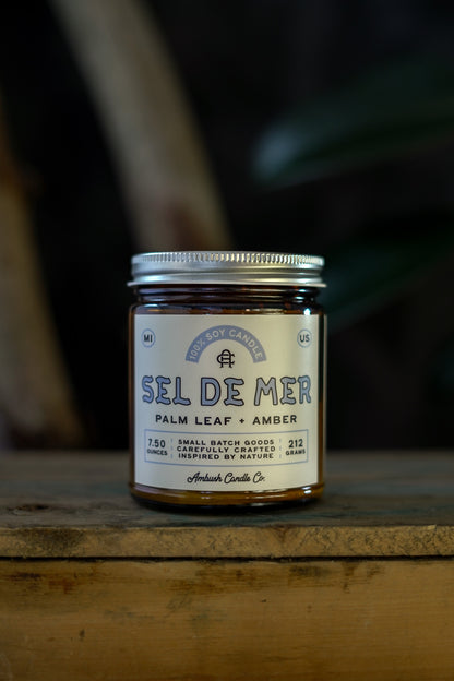 Sel De Mer | Palm Leaf + Amber Soy Candle