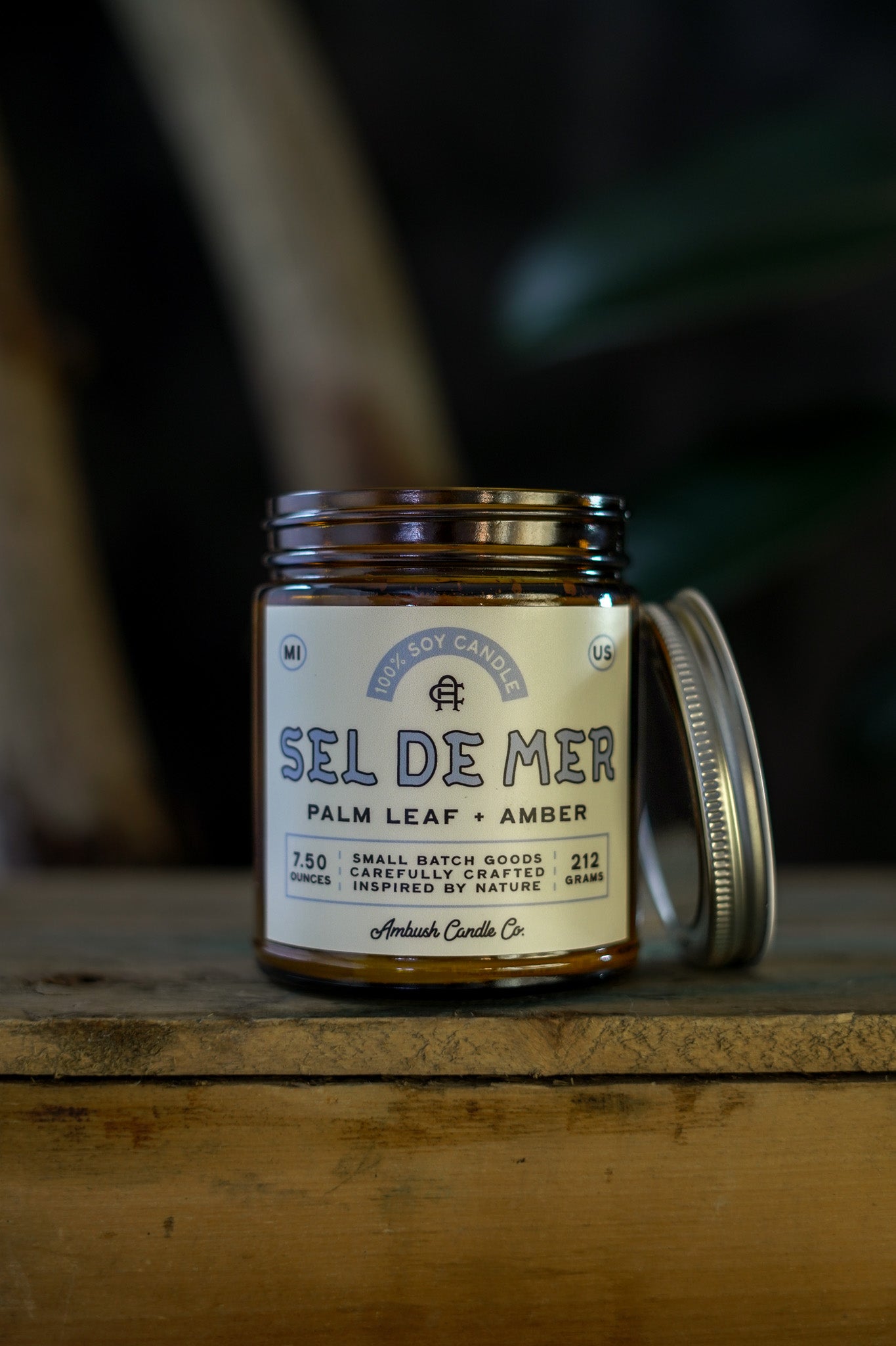 Sel De Mer | Palm Leaf + Amber Soy Candle