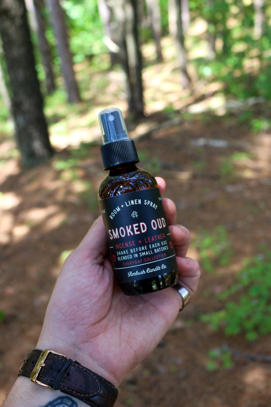 Smoked Oud | Incense + Leather 4oz Room Spray