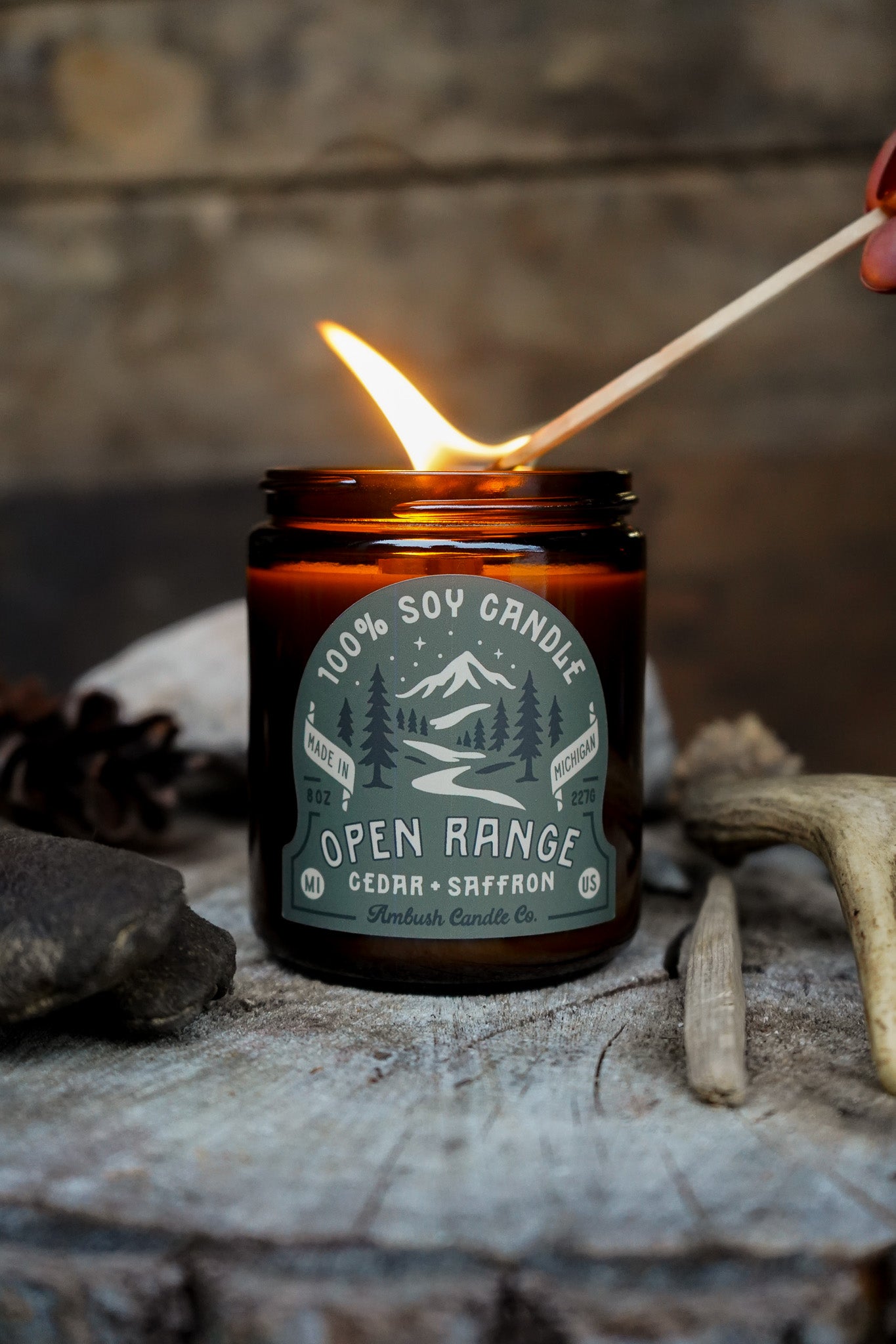 Open Range | Cedar + Saffron 8oz Soy Candle