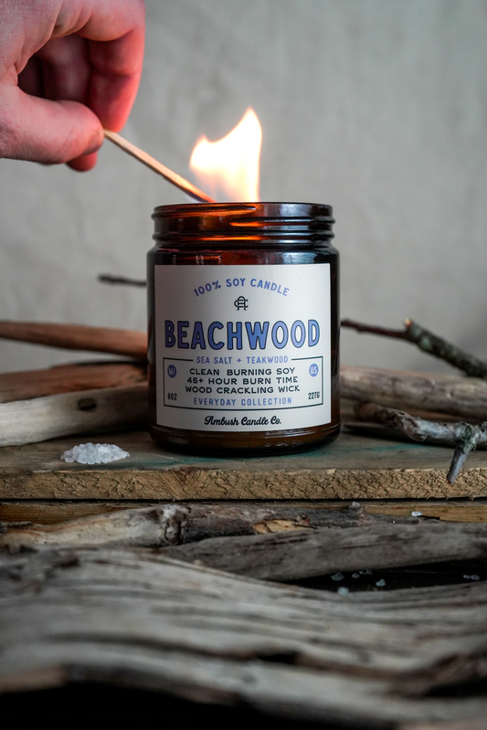 Beachwood | Sea Salt + Teakwood 8oz Soy Candle